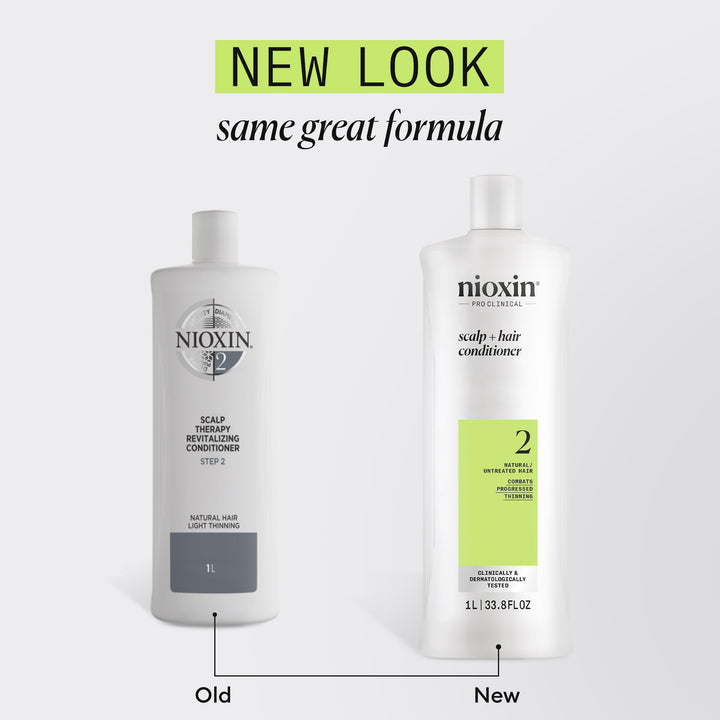Nioxin System 2 Scalp + Hair Thickening Shampoo | For Natural Hair with Progressed Thinning | Boost Hair Density with Niacinamide & Biotin | 16.9 Fl Oz