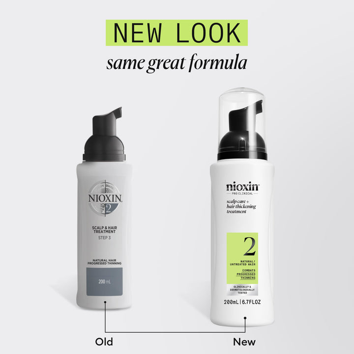 Nioxin Scalp + Hair Thickening System 2 Leave on Treatment, For Natural Hair with Progressed Thinning, 6.8 oz (Packaging May Vary)